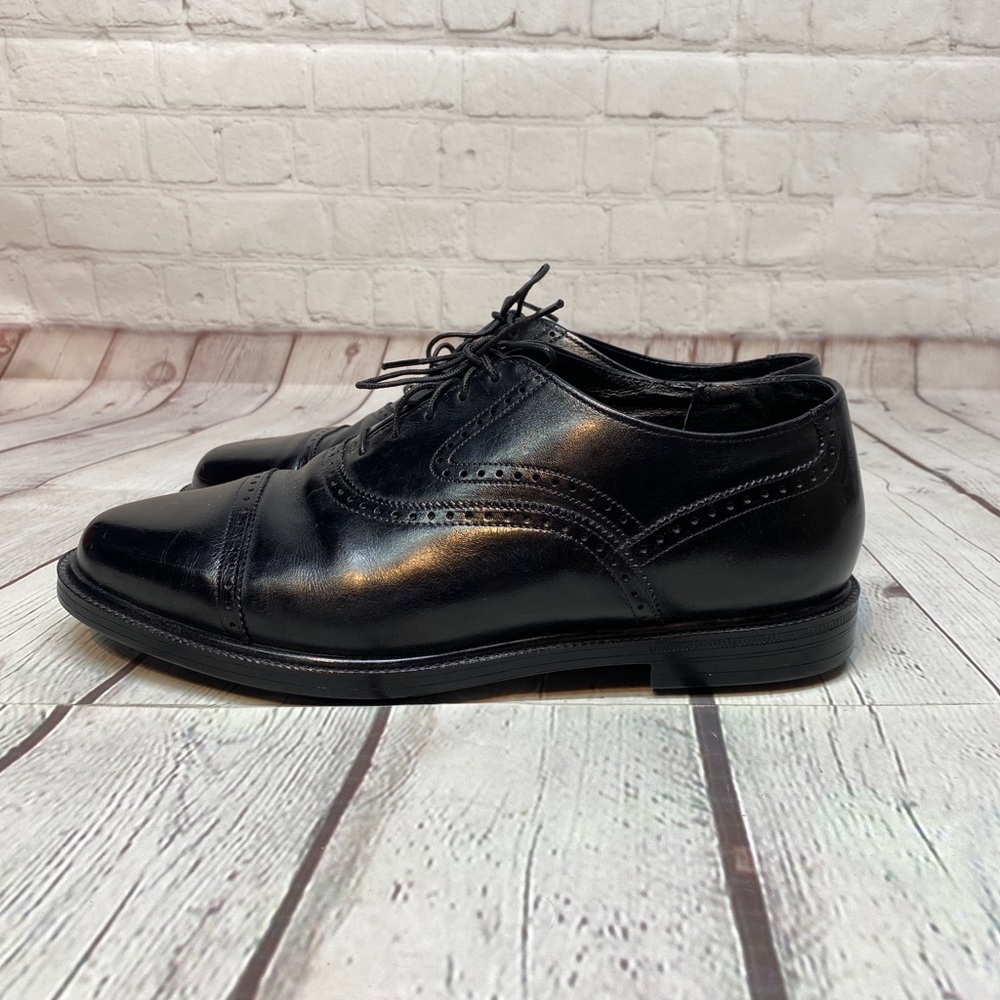 hush puppies bounce black lace up leather shoe mens size 9